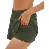 imageDaron Womens Athletic Shorts High Waisted Running Shorts Sporty Short Gym Elastic Workout Shorts with Side PocketsArmy Green