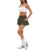 imageDaron Womens Athletic Shorts High Waisted Running Shorts Sporty Short Gym Elastic Workout Shorts with Side PocketsArmy Green