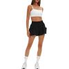 imageDaron Womens Athletic Shorts High Waisted Running Shorts Sporty Short Gym Elastic Workout Shorts with Side PocketsBlack