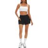 imageDaron Womens Athletic Shorts High Waisted Running Shorts Sporty Short Gym Elastic Workout Shorts with Side PocketsBlack
