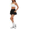 imageDaron Womens Athletic Shorts High Waisted Running Shorts Sporty Short Gym Elastic Workout Shorts with Side PocketsBlack