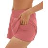 imageDaron Womens Athletic Shorts High Waisted Running Shorts Sporty Short Gym Elastic Workout Shorts with Side PocketsWatermelon Red