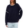 imageDarong Womens Pullover Sweater Casual Long Sleeve Crew Neck Contrast Color Sweaters 2024 Fall TopsDark Blue