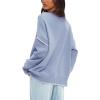 imageDarong Womens Pullover Sweater Casual Long Sleeve Crew Neck Contrast Color Sweaters 2024 Fall TopsGrey Blue