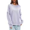 imageDarong Womens Pullover Sweater Casual Long Sleeve Crew Neck Contrast Color Sweaters 2024 Fall TopsLight Purple