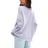 imageDarong Womens Pullover Sweater Casual Long Sleeve Crew Neck Contrast Color Sweaters 2024 Fall TopsLight Purple