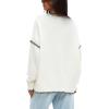 imageDarong Womens Pullover Sweater Casual Long Sleeve Crew Neck Contrast Color Sweaters 2024 Fall TopsWhite