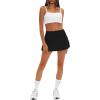 imageDarong Womens Tennis Skirt with Pockets Shorts High Waisted Side Slit Skort Workout Golf Skirt Athletic SkortsBlack