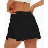 imageDarong Womens Tennis Skirt with Pockets Shorts High Waisted Side Slit Skort Workout Golf Skirt Athletic SkortsBlack