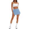 imageDarong Womens Tennis Skirt with Pockets Shorts High Waisted Side Slit Skort Workout Golf Skirt Athletic SkortsBlue