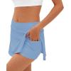 imageDarong Womens Tennis Skirt with Pockets Shorts High Waisted Side Slit Skort Workout Golf Skirt Athletic SkortsBlue