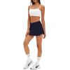 imageDarong Womens Tennis Skirt with Pockets Shorts High Waisted Side Slit Skort Workout Golf Skirt Athletic SkortsDark Blue