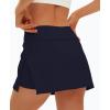 imageDarong Womens Tennis Skirt with Pockets Shorts High Waisted Side Slit Skort Workout Golf Skirt Athletic SkortsDark Blue