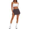 imageDarong Womens Tennis Skirt with Pockets Shorts High Waisted Side Slit Skort Workout Golf Skirt Athletic SkortsDark Purple