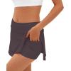 imageDarong Womens Tennis Skirt with Pockets Shorts High Waisted Side Slit Skort Workout Golf Skirt Athletic SkortsDark Purple