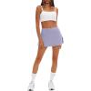 imageDarong Womens Tennis Skirt with Pockets Shorts High Waisted Side Slit Skort Workout Golf Skirt Athletic SkortsLight Purple
