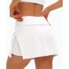 imageDarong Womens Tennis Skirt with Pockets Shorts High Waisted Side Slit Skort Workout Golf Skirt Athletic SkortsWhite