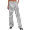 imageDarong Womens Wide Leg Sweatpants Stripe Print Yoga Pants Comfy Lounge Baggy Drawstring Trousers with PocketsWhite Stripe