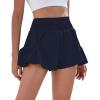 imageDaron Womens Athletic Shorts High Waisted Running Shorts Sporty Short Gym Elastic Workout Shorts with Side PocketsDark Blue