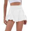 imageDaron Womens Athletic Shorts High Waisted Running Shorts Sporty Short Gym Elastic Workout Shorts with Side PocketsWhite
