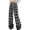 imageDarong Womens Lounge Pants Plaid Teen Clothing Comfy Baggy Trendy Cute Drawstring Waist with Pockets
