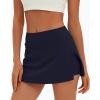 imageDarong Womens Tennis Skirt with Pockets Shorts High Waisted Side Slit Skort Workout Golf Skirt Athletic SkortsDark Blue