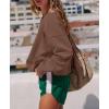 imageDarong Womens Oversized Cropped Sweatshirts Crewneck Long Sleeve Workout Pullover Hoodies Fall Fashion OutfitsBrown