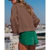 imageDarong Womens Oversized Cropped Sweatshirts Crewneck Long Sleeve Workout Pullover Hoodies Fall Fashion OutfitsBrown