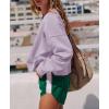 imageDarong Womens Oversized Cropped Sweatshirts Crewneck Long Sleeve Workout Pullover Hoodies Fall Fashion OutfitsLight Purple