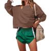 imageDarong Womens Oversized Cropped Sweatshirts Crewneck Long Sleeve Workout Pullover Hoodies Fall Fashion OutfitsBrown
