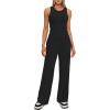 imageDarong Womens 2 Piece Outfits Lounge Sets Sleeveless Tank Tops Wide Leg Pants Sets Tracksuits Match SetsBlack31 Inseam