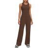 imageDarong Womens 2 Piece Outfits Lounge Sets Sleeveless Tank Tops Wide Leg Pants Sets Tracksuits Match SetsCoffee29 Inseam