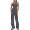 imageDarong Womens 2 Piece Outfits Lounge Sets Sleeveless Tank Tops Wide Leg Pants Sets Tracksuits Match SetsGrey29 Inseam