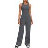 imageDarong Womens 2 Piece Outfits Lounge Sets Sleeveless Tank Tops Wide Leg Pants Sets Tracksuits Match SetsGrey29 Inseam