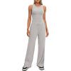 imageDarong Womens 2 Piece Outfits Lounge Sets Sleeveless Tank Tops Wide Leg Pants Sets Tracksuits Match SetsLight Grey29 Inseam