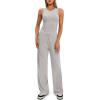 imageDarong Womens 2 Piece Outfits Lounge Sets Sleeveless Tank Tops Wide Leg Pants Sets Tracksuits Match SetsLight Grey29 Inseam