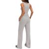 imageDarong Womens 2 Piece Outfits Lounge Sets Sleeveless Tank Tops Wide Leg Pants Sets Tracksuits Match SetsLight Grey29 Inseam