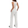 imageDarong Womens 2 Piece Outfits Lounge Sets Sleeveless Tank Tops Wide Leg Pants Sets Tracksuits Match SetsWhite Grey31 Inseam