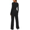 imageDarong Womens 2 Piece Sets Fall Outfits Long Sleeve Wide Leg Tracksuits Casual Lounge Set Matching SetsBlack29 Inseam