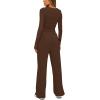 imageDarong Womens 2 Piece Sets Fall Outfits Long Sleeve Wide Leg Tracksuits Casual Lounge Set Matching SetsCoffee29 Inseam