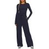 imageDarong Womens 2 Piece Sets Fall Outfits Long Sleeve Wide Leg Tracksuits Casual Lounge Set Matching SetsDark Blue31 Inseam
