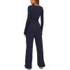 imageDarong Womens 2 Piece Sets Fall Outfits Long Sleeve Wide Leg Tracksuits Casual Lounge Set Matching SetsDark Blue31 Inseam