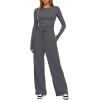 imageDarong Womens 2 Piece Sets Fall Outfits Long Sleeve Wide Leg Tracksuits Casual Lounge Set Matching SetsGrey29 Inseam