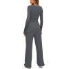 imageDarong Womens 2 Piece Sets Fall Outfits Long Sleeve Wide Leg Tracksuits Casual Lounge Set Matching SetsGrey29 Inseam