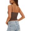 imageDarong Women Padded Tank Top Built in Bra Adjustable Spaghetti Straps Double Lined Basic Cami ShirtCoffee