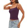 imageDarong Women Padded Tank Top Built in Bra Adjustable Spaghetti Straps Double Lined Basic Cami ShirtDark Purple