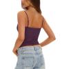 imageDarong Women Padded Tank Top Built in Bra Adjustable Spaghetti Straps Double Lined Basic Cami ShirtDark Purple