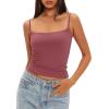 imageDarong Women Padded Tank Top Built in Bra Adjustable Spaghetti Straps Double Lined Basic Cami ShirtMerlot