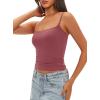 imageDarong Women Padded Tank Top Built in Bra Adjustable Spaghetti Straps Double Lined Basic Cami ShirtMerlot