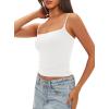 imageDarong Women Padded Tank Top Built in Bra Adjustable Spaghetti Straps Double Lined Basic Cami ShirtOffwhite